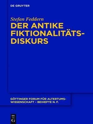 cover image of Der antike Fiktionalitätsdiskurs